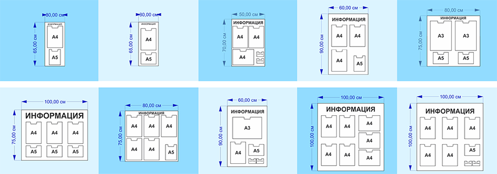 розміри інформаційних стендів