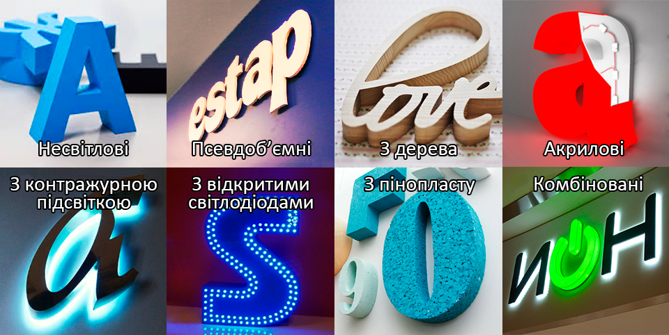 Виготовлення та монтаж об'ємних літер Виготовлення та монтаж об'ємних літер